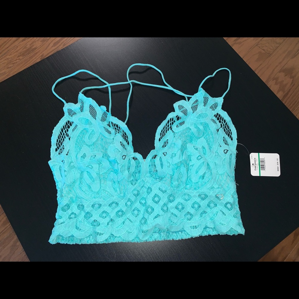 NWT Free People Adella Bralette in Aqua